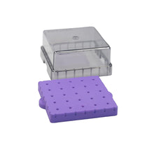 Autoclavable BurButler dental bur organizer with silicone base - Purple 25-Hole. Curion Dental