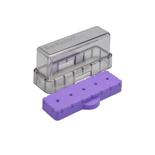Autoclavable BurButler dental bur organizer with silicone base - Purple 5-Hole. Curion Dental
