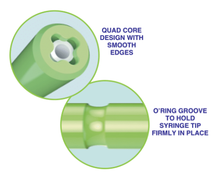 Premium Plus™ single-use air-water syringe tips help prevent cross-contamination, offering a safer alternative to traditional metal tips. Design Cross-section.