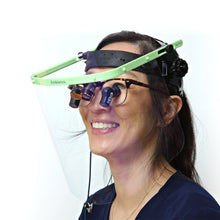 Ambience™ Face Shield - Protective shield with head harness. Includes Ergo Loupe Adapter. Fully adjustable. Anti-scratch and zero glare.