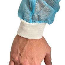 D2D Fluid-resistant disposable isolation gown with knitted cuffs