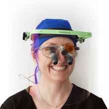 Ambience™ Face Shield - Protective shield with head harness. Used with loupes or without. Fully adjustable. Anti-scratch and zero glare.