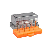 Autoclavable BurButler dental bur organizer with silicone base - Orange 10-Hole. Curion Dental