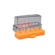 Autoclavable BurButler dental bur organizer with silicone base - Orange 5-Hole. Curion Dental