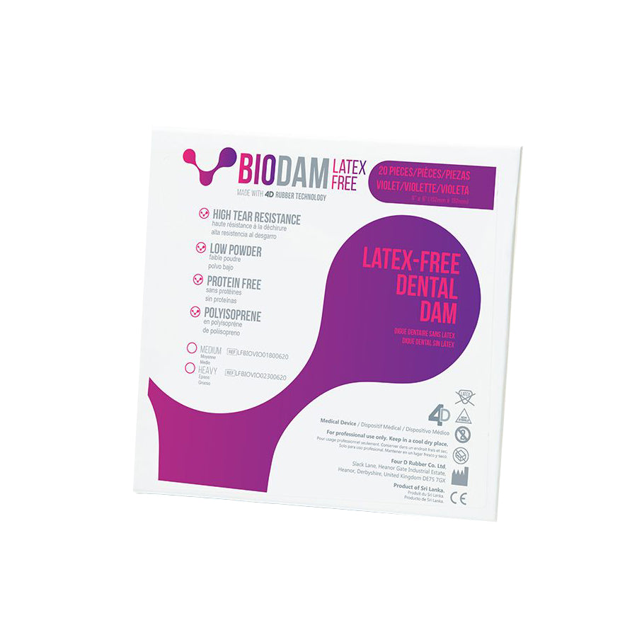 Biodam® Digue dentaire en polyisoprène sans latex - Faible teneur en poudre, boîte