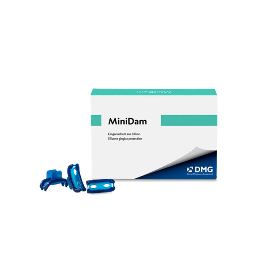 MiniDam de DMG, bouclier d'isolation sans latex. Pas de pince nécessaire.