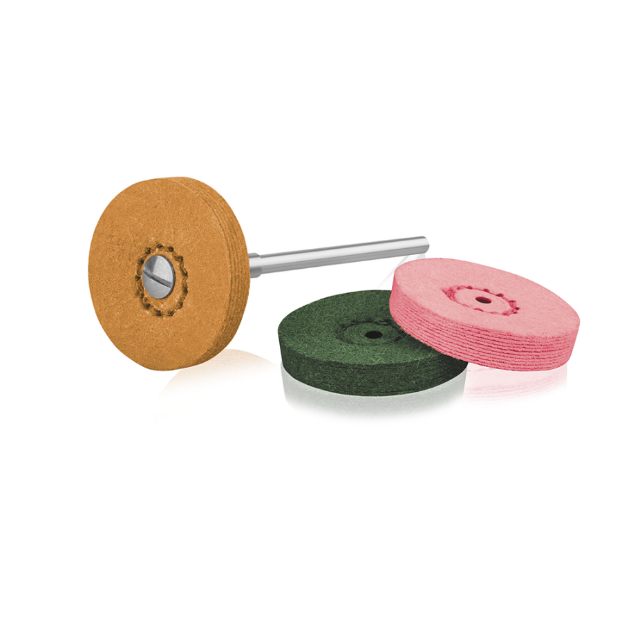 EVE™ Softwheels sont des roues en feutre imprégnées d'abrasif d'oxyde d'aluminium pour une grande brillance sur les acryliques.