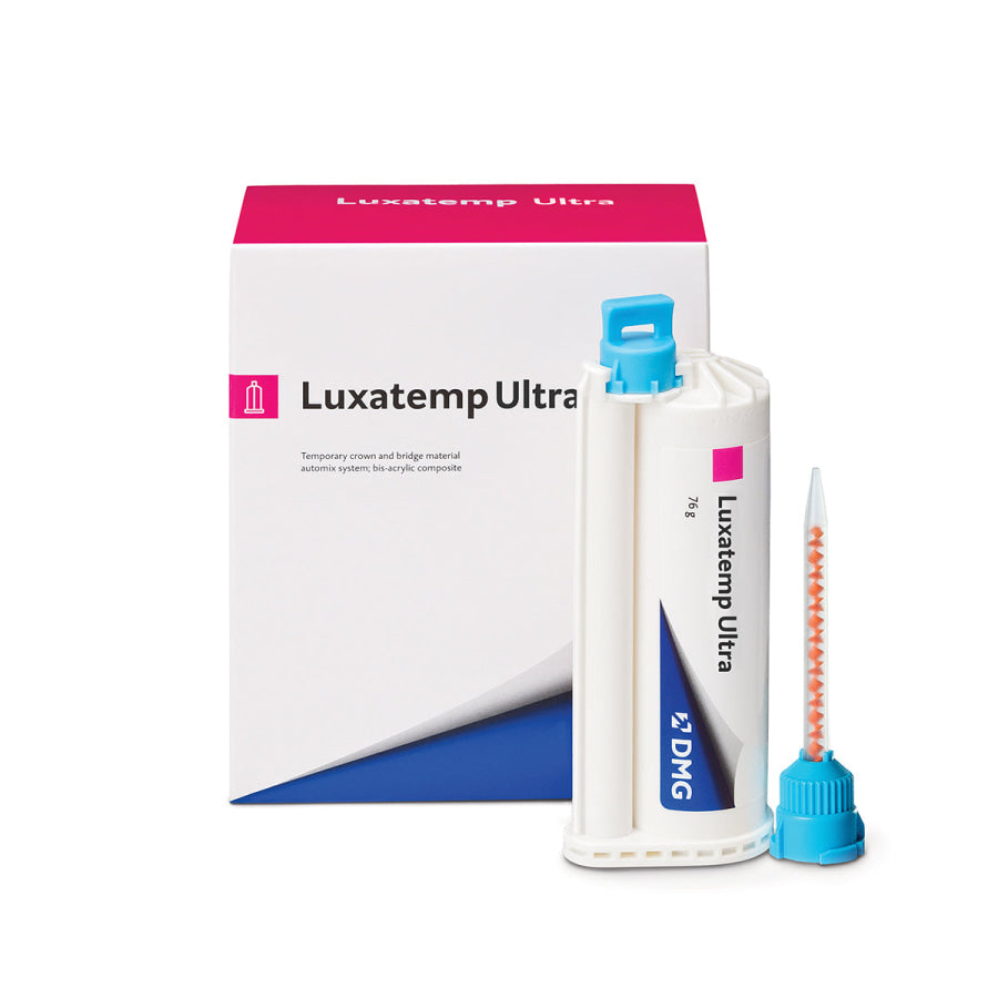 DMG Luxatemp® Ultra Matériau pour couronnes et bridges provisoires. Parfait pour les provisoires à long terme. Approuvé par les cliniciens du monde entier. Seringue Automix.

