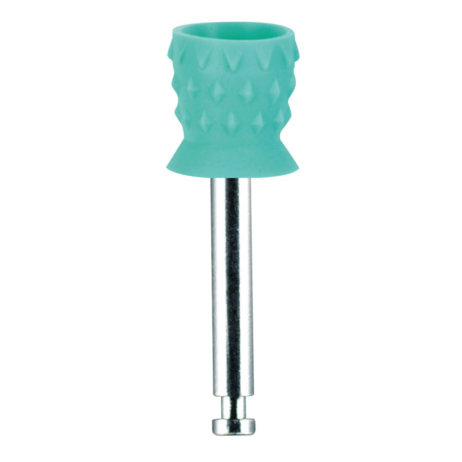 Premium Plus™ Short Prophy Cups Sans latex, tige en métal, type loquet, lame à turbine, Turquoise