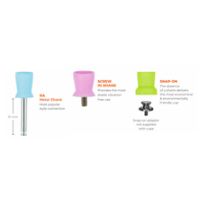 Les cupules Premium Plus™ Short Prophy sont sans latex, ont une conception de lame de turbine pour réduire les éclaboussures. Options .